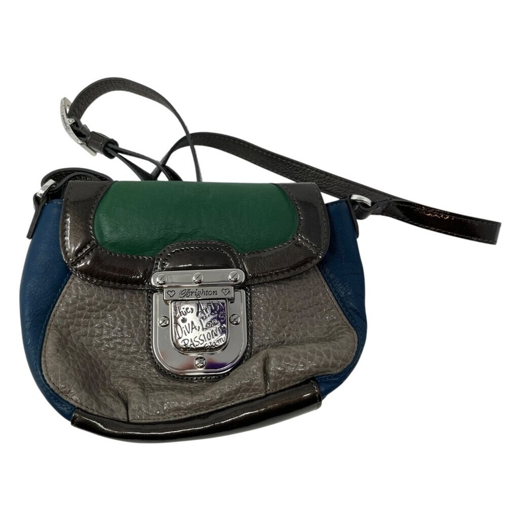 Brighton Women's Size Small Colorblock Leather Crossbody Bag Live Love Artsy